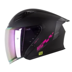 Casco abierto Shaft 226 GT Solid BV 2.0 color fucsia, casco tipo jet para moto