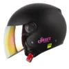 Casco abierto Shaft 236 Solid Roma color negro con detalles fucsia, diseño Solid Roma, ideal para uso urbano
