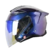 Casco abierto SHAFT PRO 343 DV Solid camaleón azul BV 1.0 con visor para motocicleta