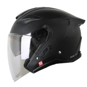 Casco abierto SHAFT PRO 343 DV Solid negro BV 1.0 con visor para motocicleta