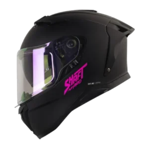 Casco integral Shaft Pro 606 SP en color negro y fucsia, modelo BV 1.0