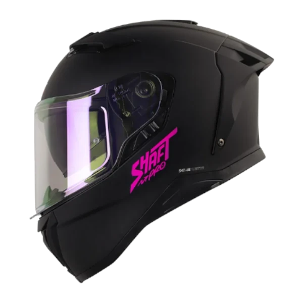 Casco integral Shaft Pro 606 SP en color negro y fucsia, modelo BV 1.0