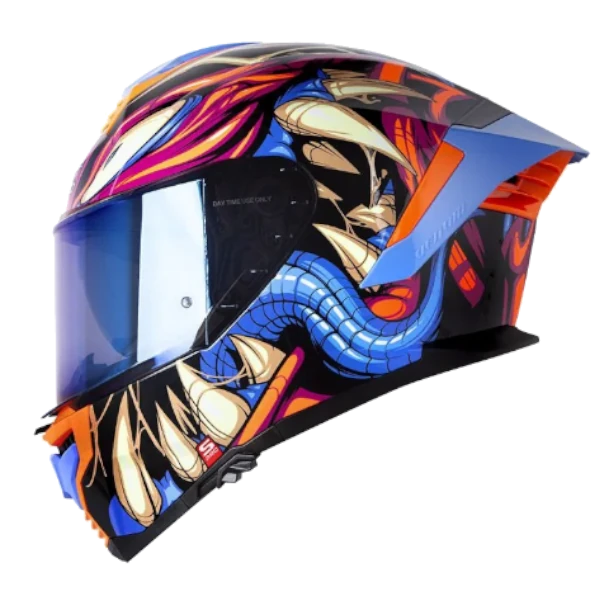 Casco integral Shaft Pro Venom Horror color naranja BV 1.0 para motocicleta