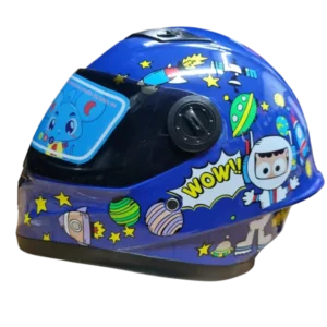 Casco KRM Astronauta BV 1.0 color azul, diseño astronauta, casco integral para moto