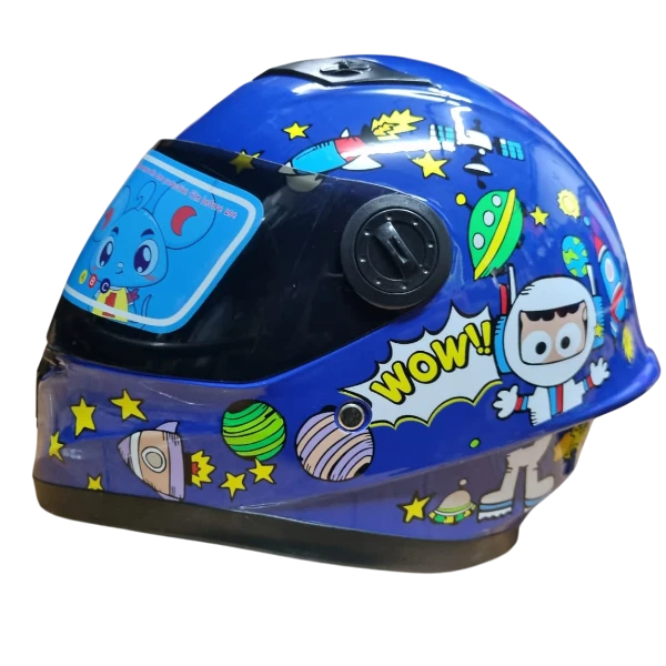 Casco KRM Astronauta BV 1.0 color azul, diseño astronauta, casco integral para moto