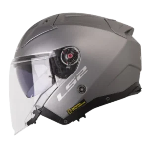 Casco abierto LS2 603 Infinity 2 Solid Titanium 06 BV color titanio con diseño urbano y visor amplio