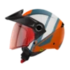 Casco Abierto Shaft 212 Diagonal Azul Naranja BV 1.0 para moto