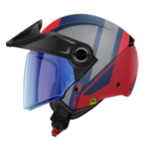 Casco abierto Shaft 212 Diagonal azul rojo mate talla XL para motociclista uso urbano