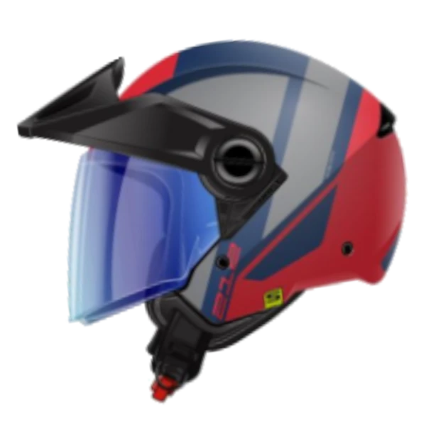 Casco abierto Shaft 212 Diagonal azul rojo mate talla XL para motociclista uso urbano
