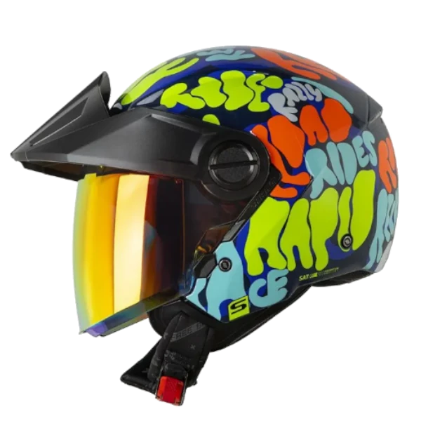 CASCO ABIERTO SHAFT 212 ROLLERS AZUL NARANJA BV 1.0 Casco Abierto Shaft 212 Rollers Azul Naranja BV 1.0 para moto