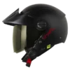 Casco Abierto Shaft 212 Solid Negro Rojo BV 1.0 para moto