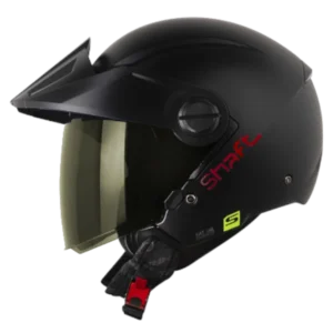 Casco Abierto Shaft 212 Solid Negro Rojo BV 1.0 para moto