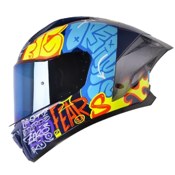 Casco integral Shaft 596 SP brillo para motociclista con diseño deportivo y alta protección