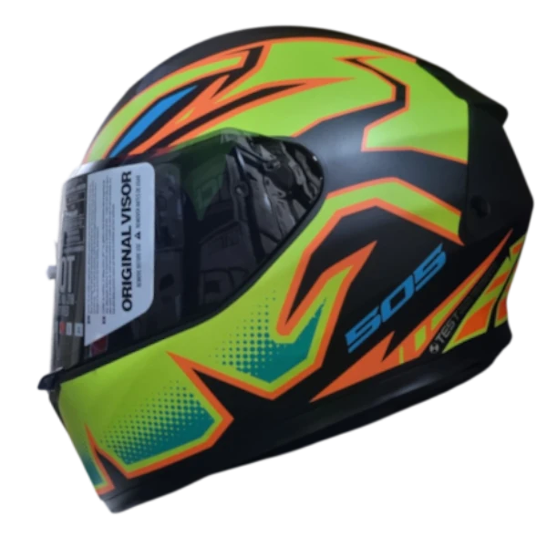 Casco integral ICH 505 Zkull color amarillo con diseño deportivo y alta protección para motociclistas