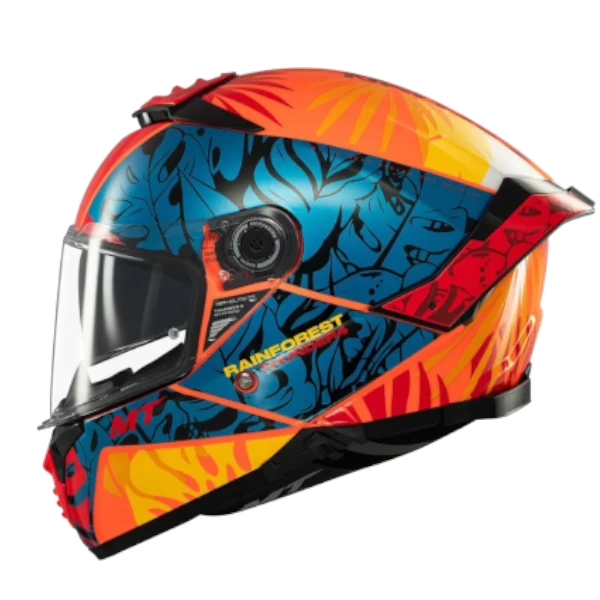 Casco Integral MT Thunder 4 SV Rainforest C4 Azul Naranja BV 1.0