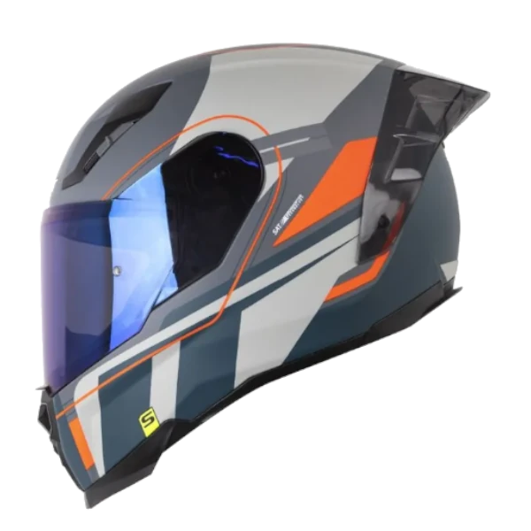 Casco integral Shaft 562 R Hella Gris Naranja BV 1.0 con visor transparente y diseño deportivo