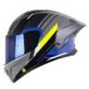 Casco integral SHAFT 596 SP Outside gris amarillo 2.0 diseño deportivo para motociclista