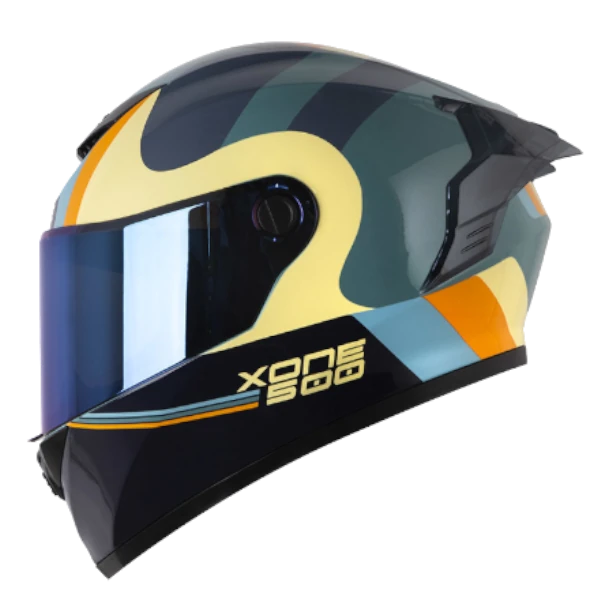 CASCO INTEGRAL x-500 RS LAMINYURA VERDE BEIGE BV 1.0 Casco integral X-500 RS Laminyura color verde beige para motociclista con diseño aerodinámico y alta protección
