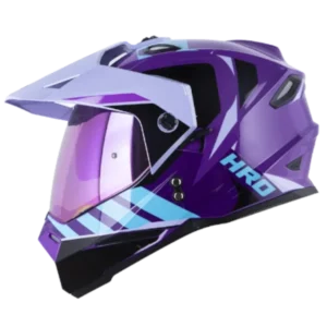 Casco multipropósito HRO MX330 DV Yurchi color morado con visor iridium BV 1.0