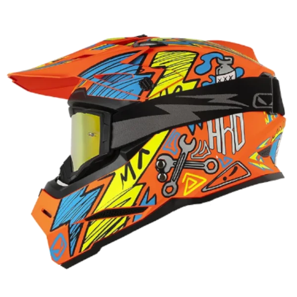 Casco Cross HRO MX03 Racing Team naranja azul BV 2.0