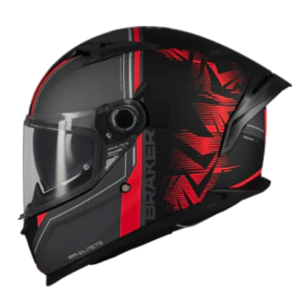 Casco Integral MT Braker SV Charm B5 Negro Rojo BV 3.0