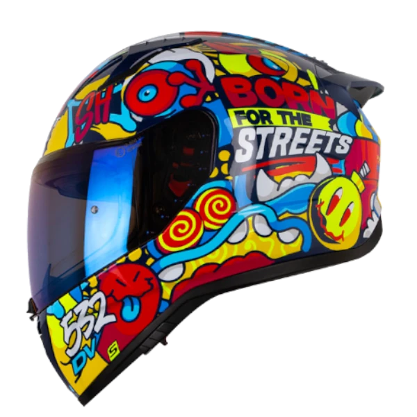 Casco Integral Shaft 532 DV Monsta Club Azul Naranja BV 3.0