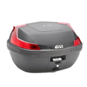 Maletero Givi Monolock 47 litros rojo negro RS 2.0 baúl trasero para moto