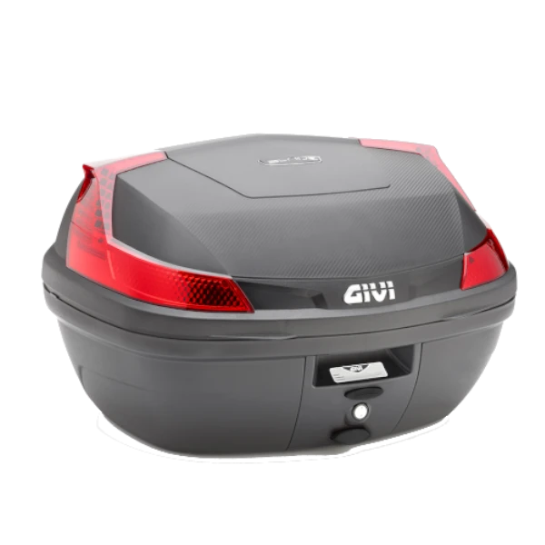 Maletero Givi Monolock 47 litros rojo negro RS 2.0 baúl trasero para moto